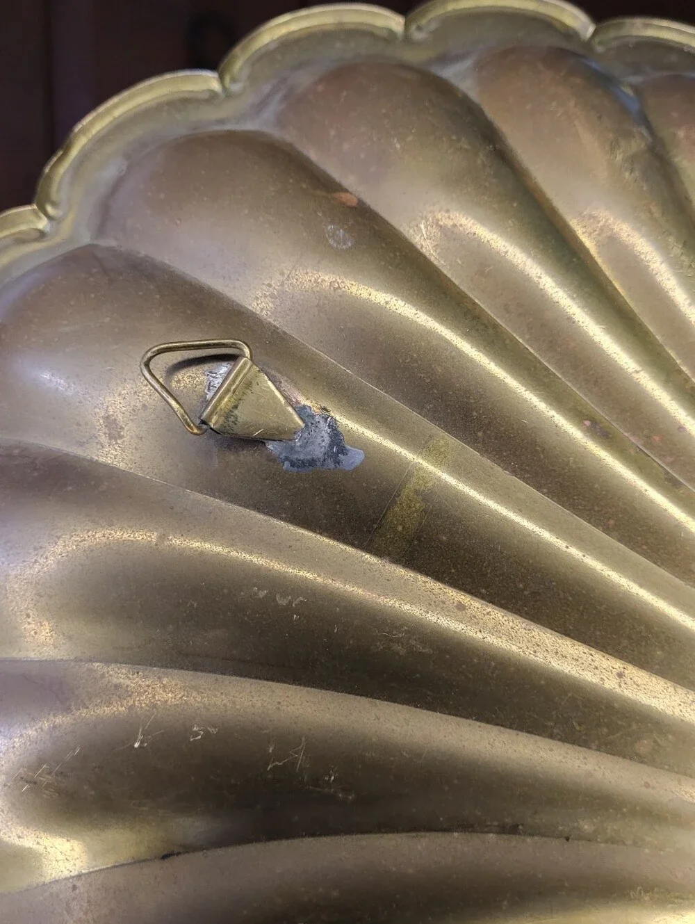 Brass Shell Wall Sconce with Candle Holder